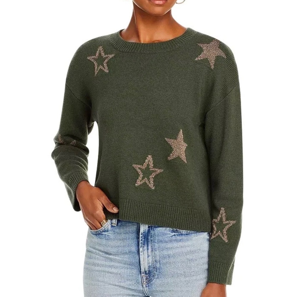Rails‎ Sweater Perci Star Print Crewneck Olive Green Small